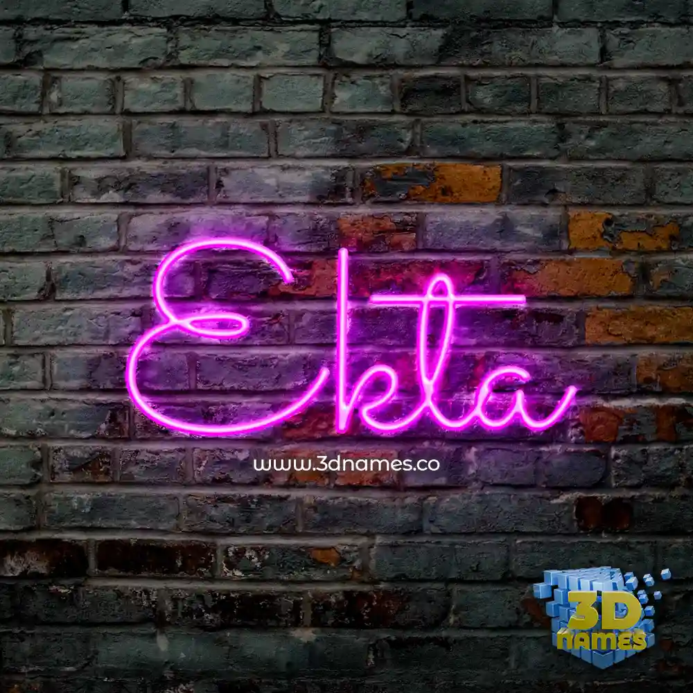 ekta in Pink Neon style - 3D name wallpaper