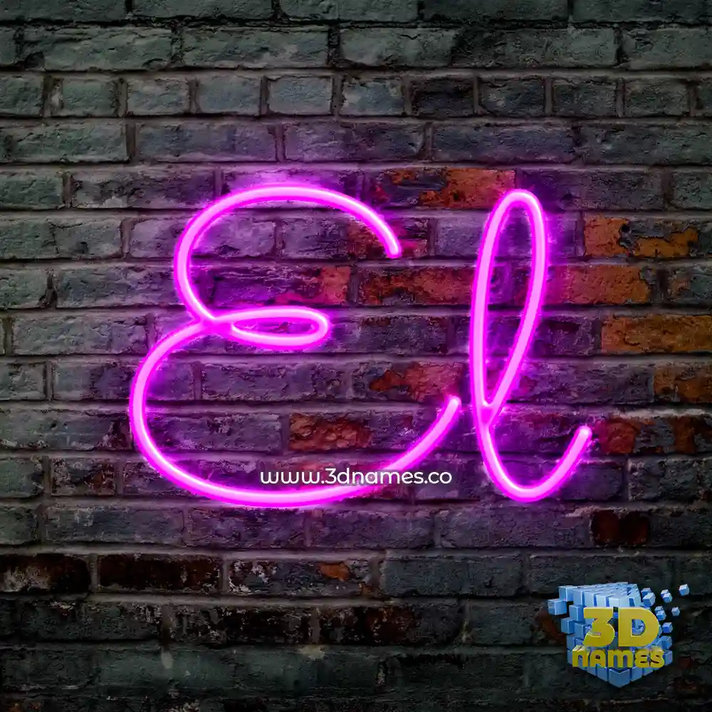 el in Pink Neon style - 3D name wallpaper