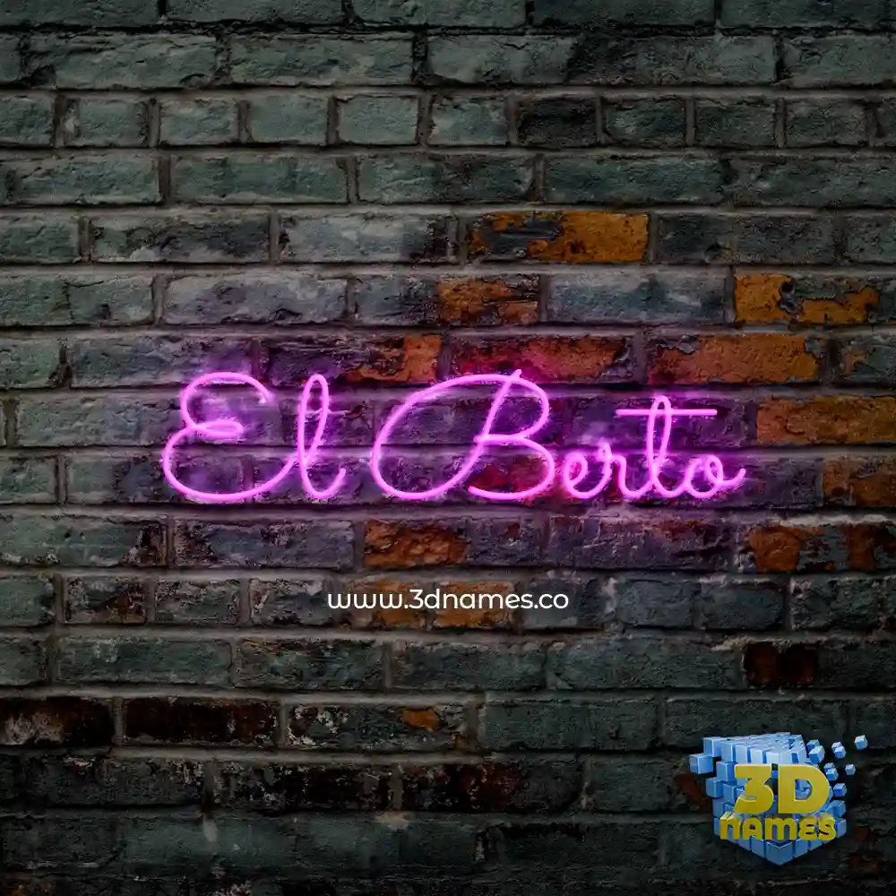 el berto in Pink Neon style - 3D name wallpaper