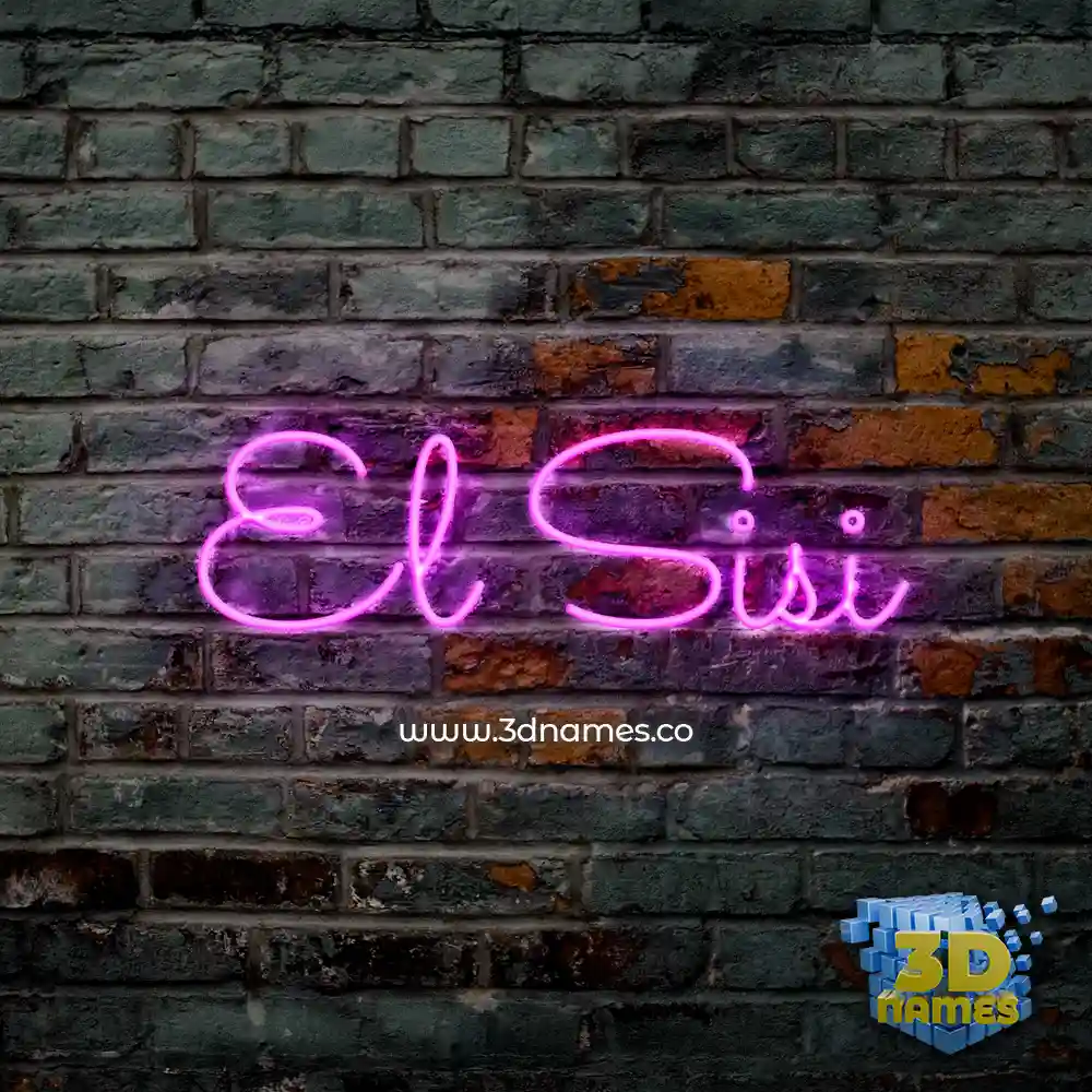 el sisi in Pink Neon style - 3D name wallpaper