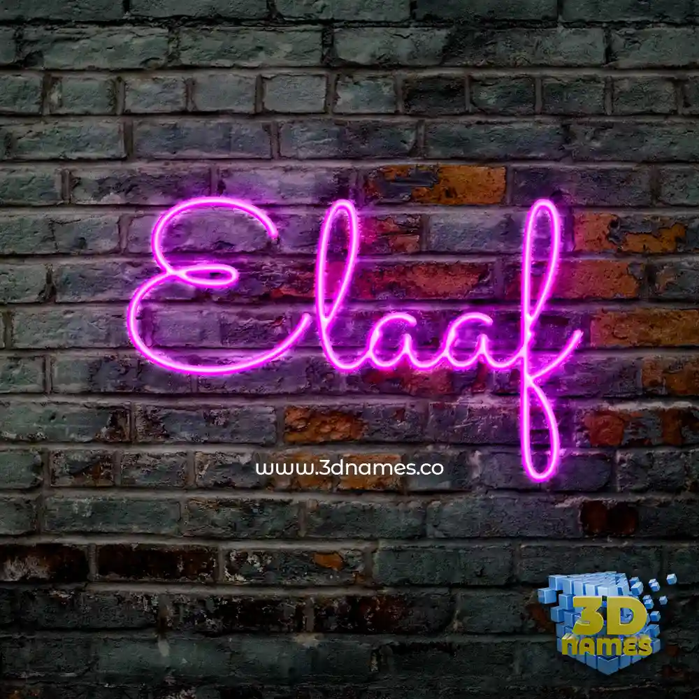 elaaf in Pink Neon style - 3D name wallpaper