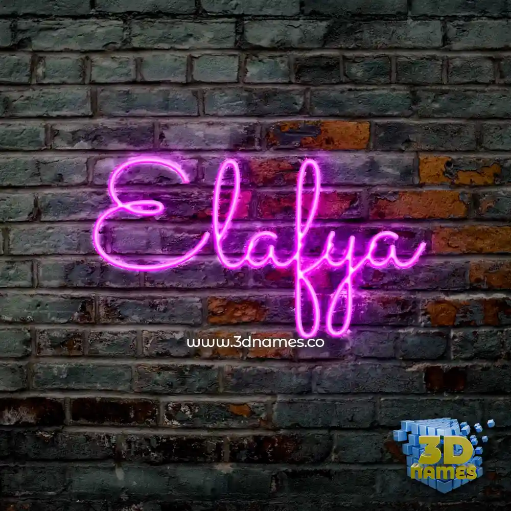 elafya in Pink Neon style - 3D name wallpaper