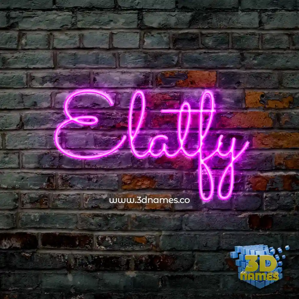 elatfy in Pink Neon style - 3D name wallpaper