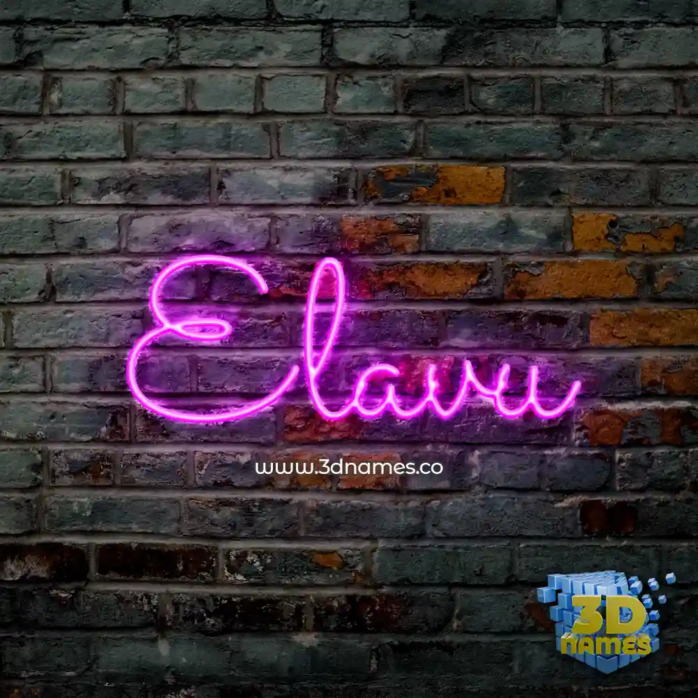 elavu in Pink Neon style - 3D name wallpaper