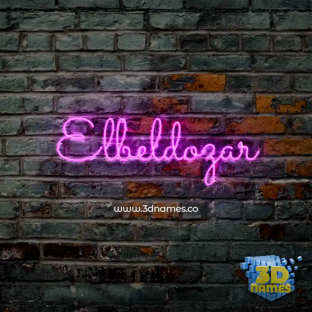 elbeldozar in Pink Neon style - 3D name wallpaper