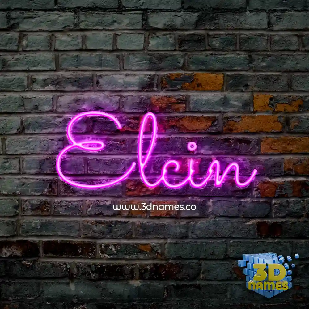 elcin in Pink Neon style - 3D name wallpaper