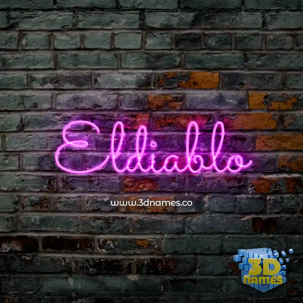 eldiablo in Pink Neon style - 3D name wallpaper