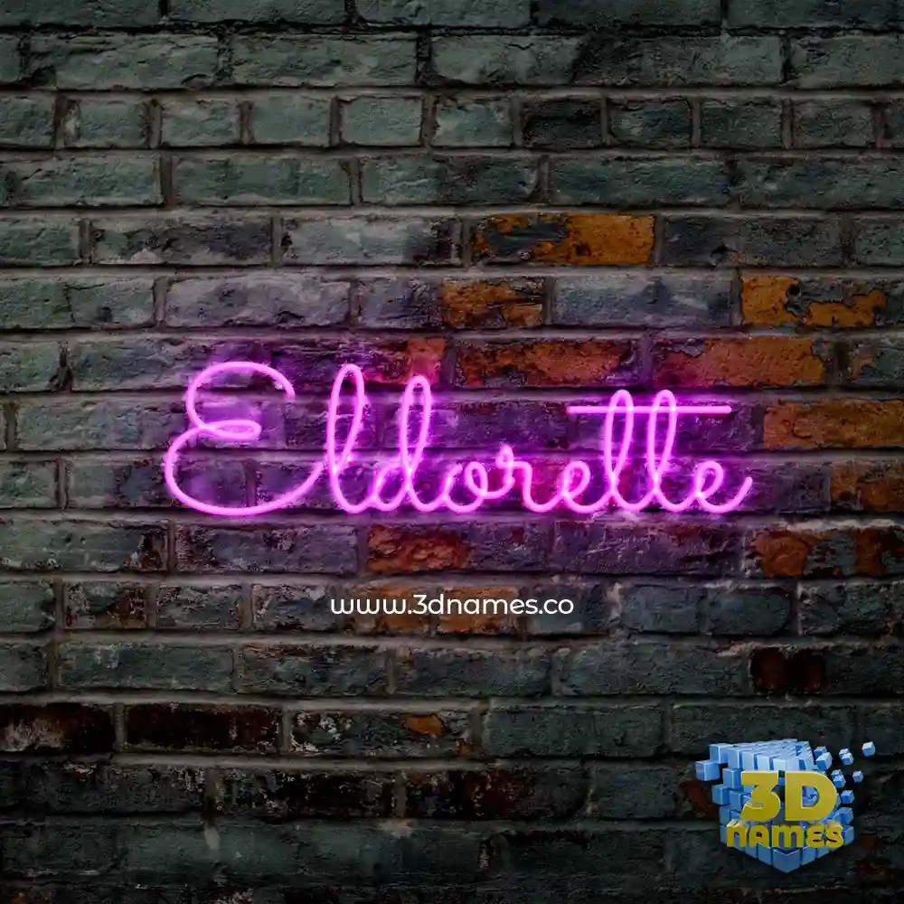 eldorette in Pink Neon style - 3D name wallpaper