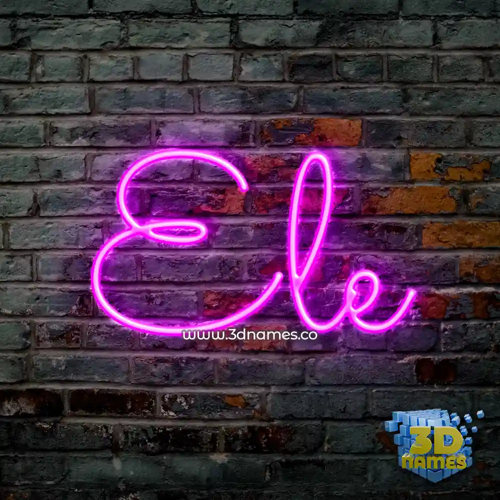 ele in Pink Neon style - 3D name wallpaper