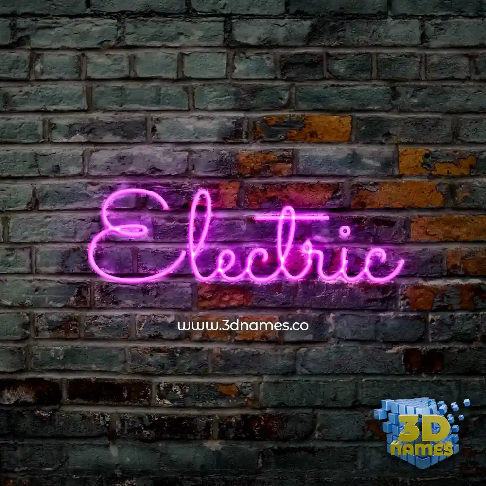 electric in Pink Neon style - 3D name wallpaper