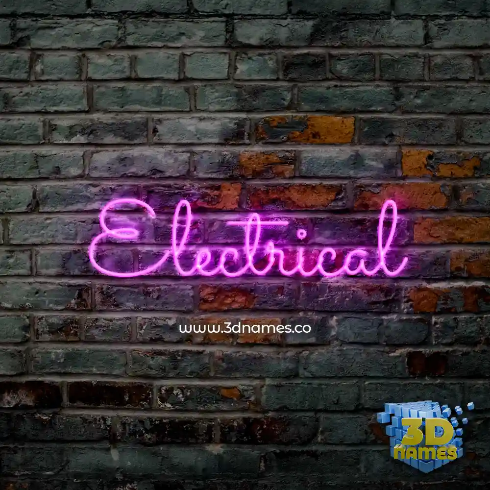 electrical in Pink Neon style - 3D name wallpaper