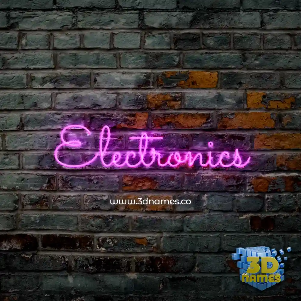electronics in Pink Neon style - 3D name wallpaper