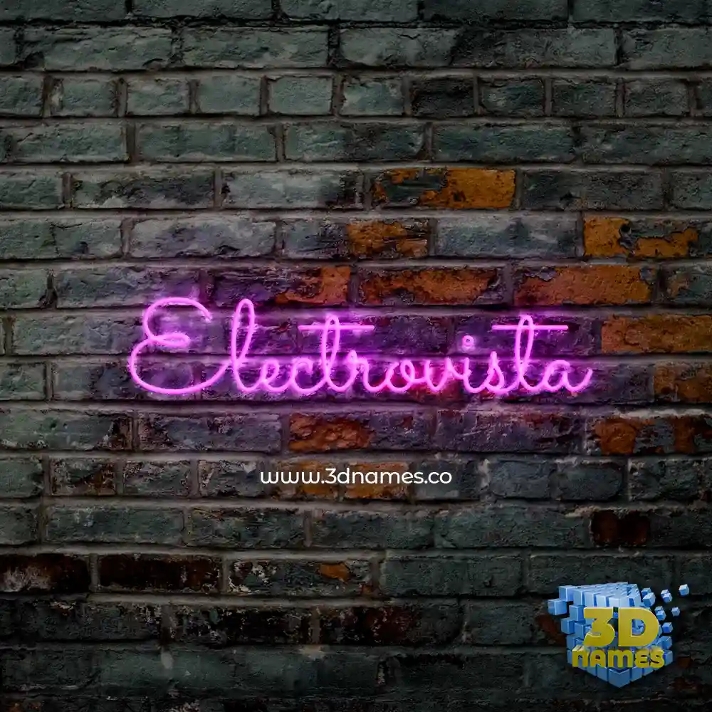 electrovista in Pink Neon style - 3D name wallpaper