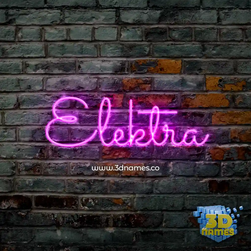 elektra in Pink Neon style - 3D name wallpaper