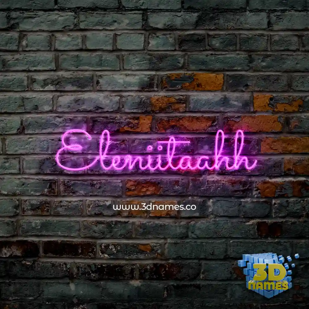 eleniitaahh in Pink Neon style - 3D name wallpaper