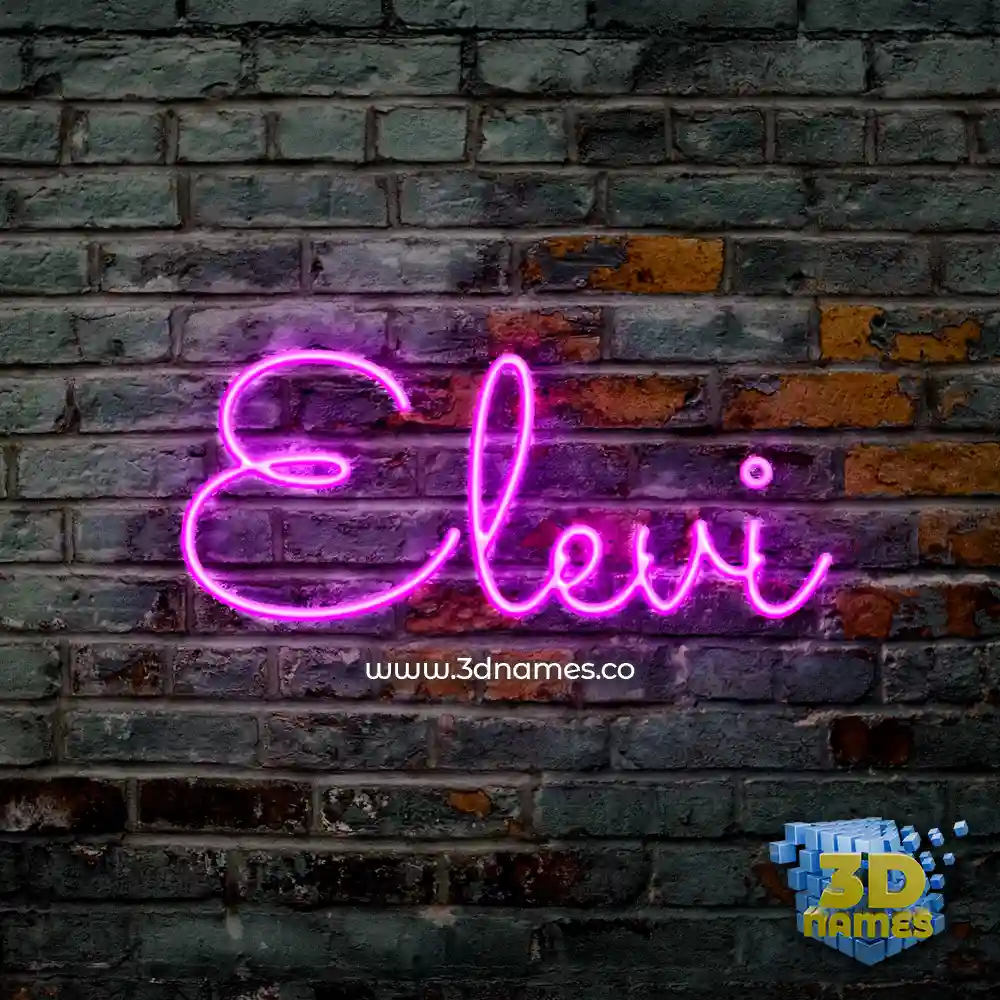 elevi in Pink Neon style - 3D name wallpaper