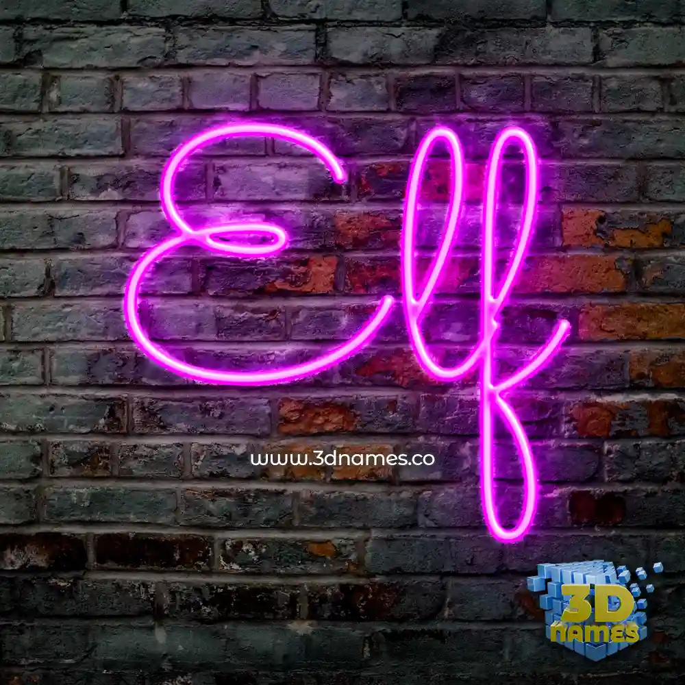 elf in Pink Neon style - 3D name wallpaper