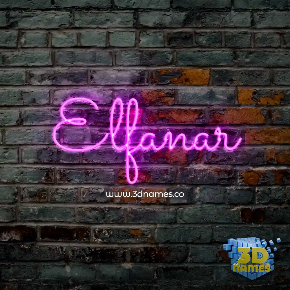 elfanar in Pink Neon style - 3D name wallpaper