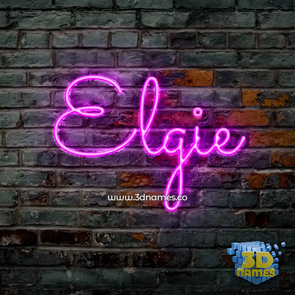 elgie in Pink Neon style - 3D name wallpaper