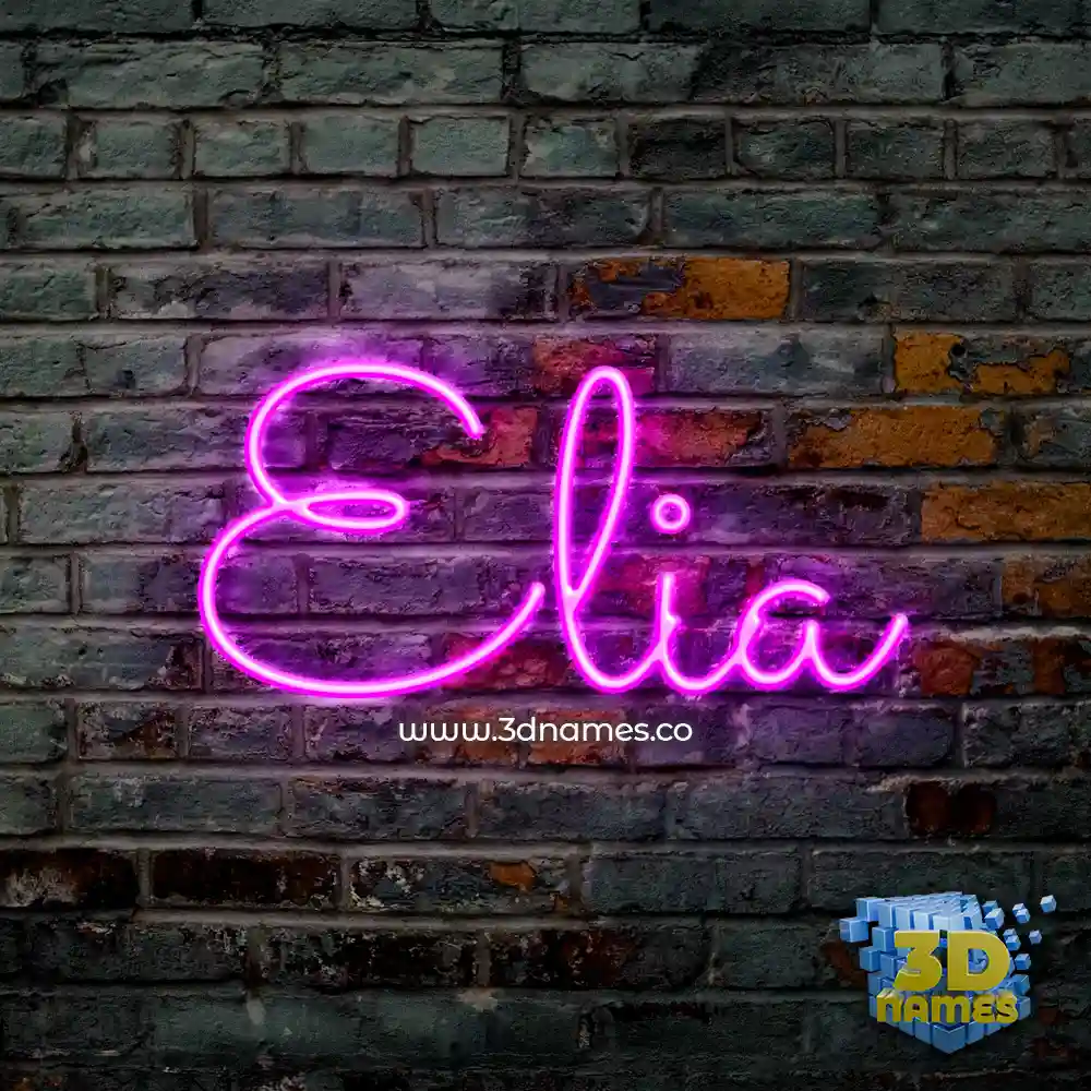 elia in Pink Neon style - 3D name wallpaper