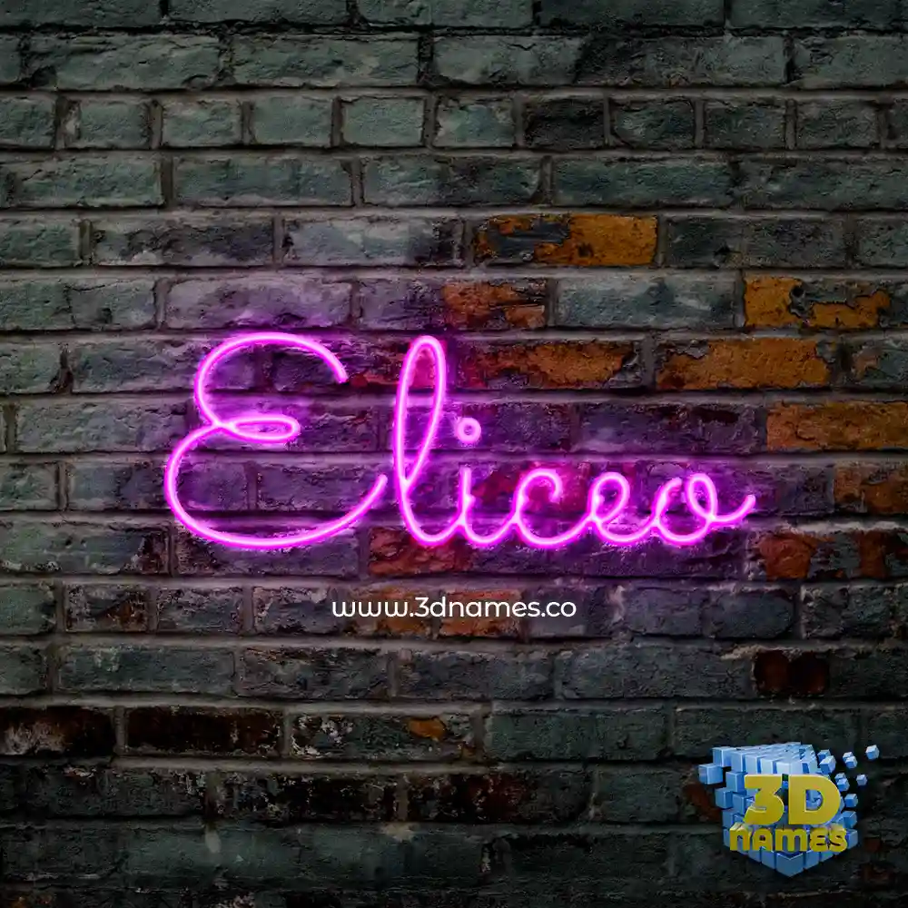 eliceo in Pink Neon style - 3D name wallpaper