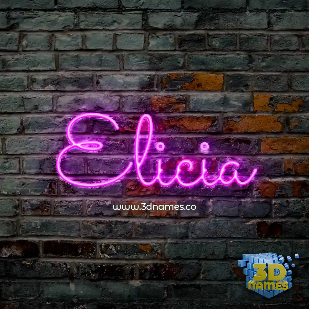 elicia in Pink Neon style - 3D name wallpaper