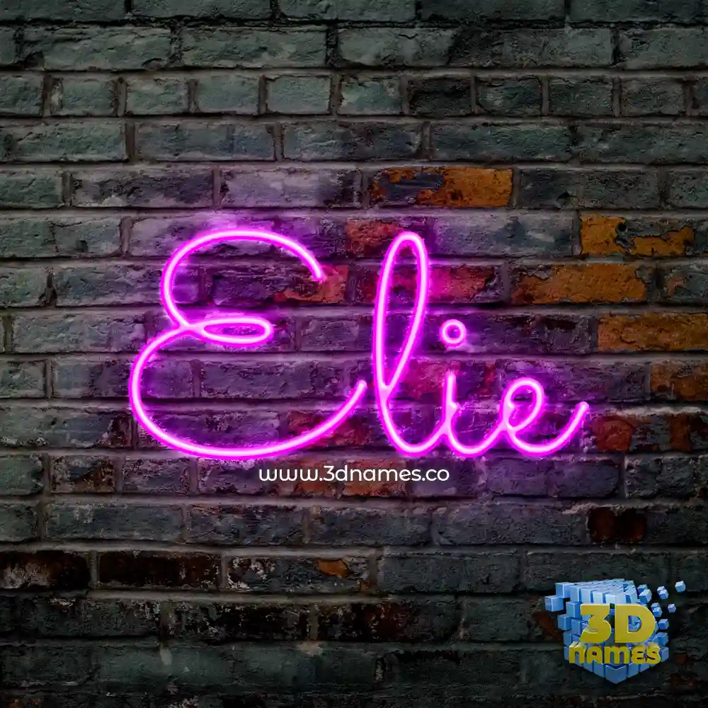 elie in Pink Neon style - 3D name wallpaper