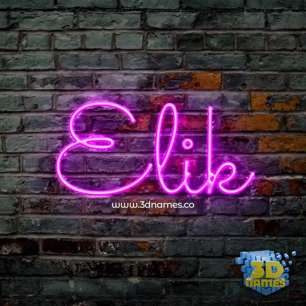 elik in Pink Neon style - 3D name wallpaper