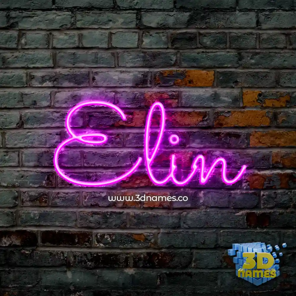 elin in Pink Neon style - 3D name wallpaper