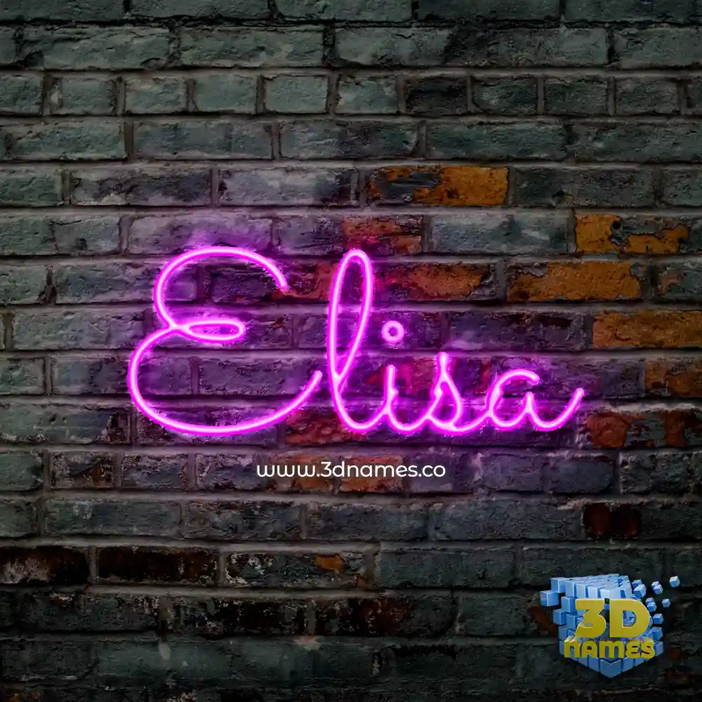 elisa in Pink Neon style - 3D name wallpaper