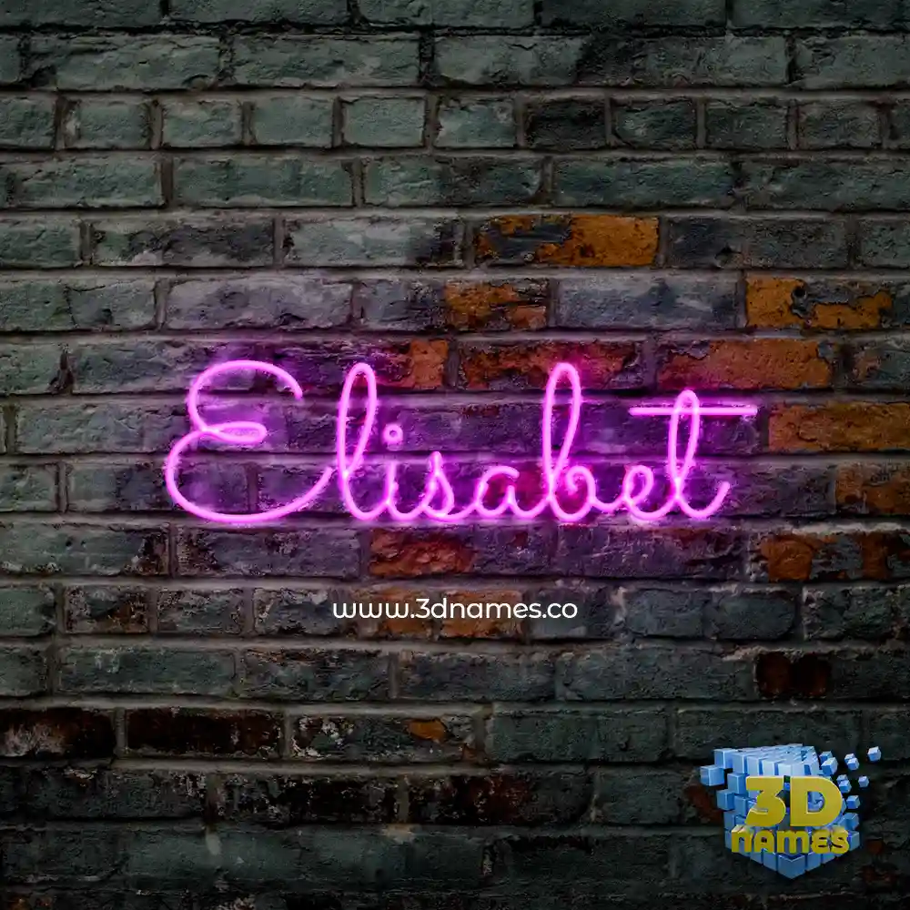 elisabet in Pink Neon style - 3D name wallpaper