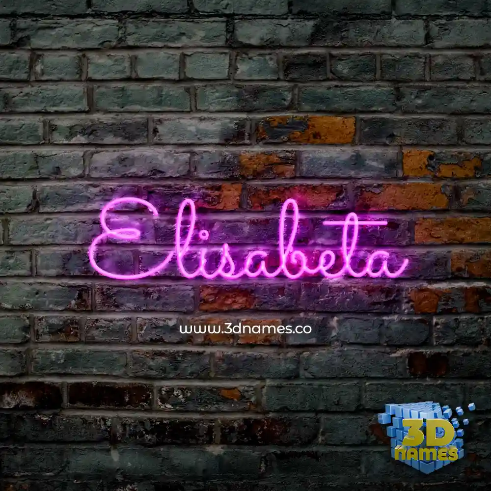 elisabeta in Pink Neon style - 3D name wallpaper
