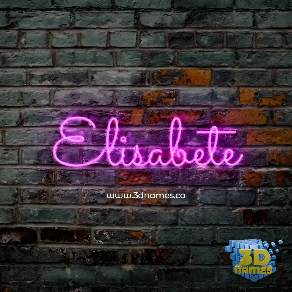 elisabete in Pink Neon style - 3D name wallpaper
