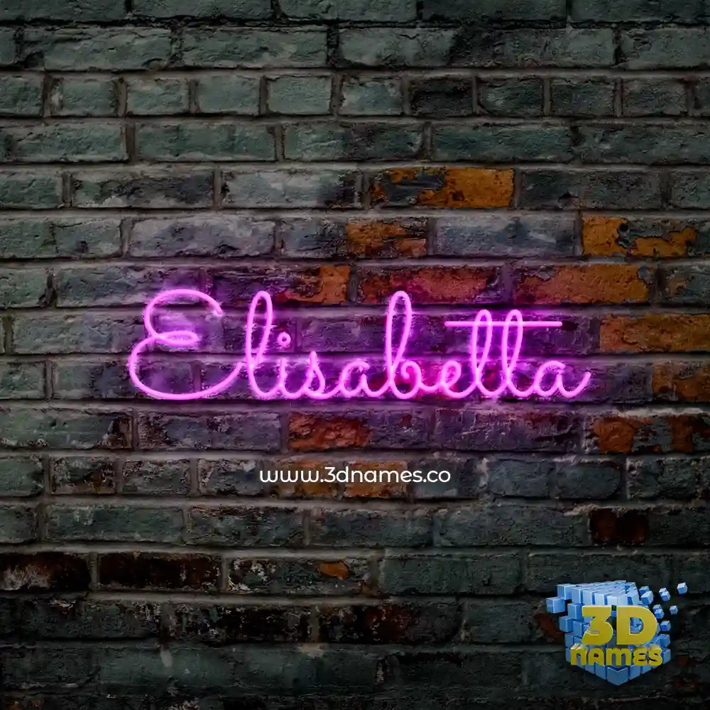 elisabetta in Pink Neon style - 3D name wallpaper