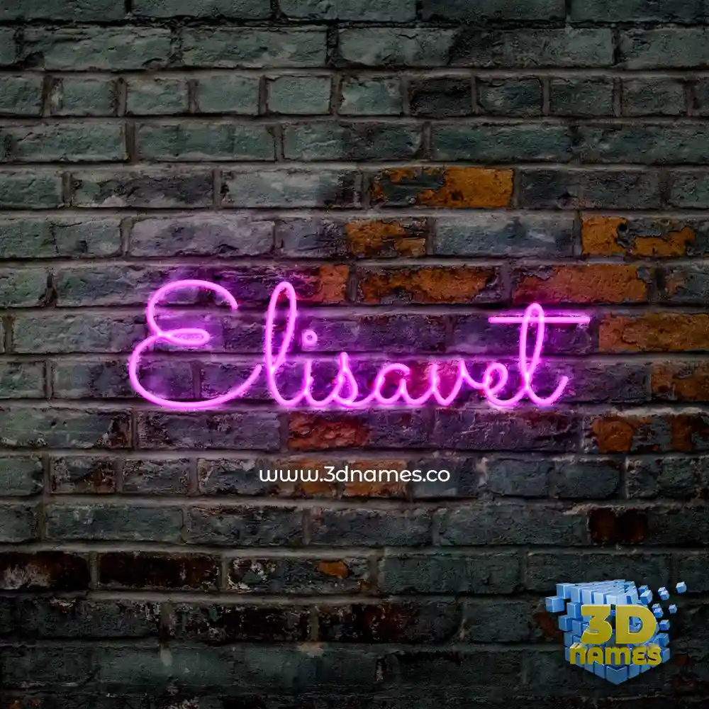 elisavet in Pink Neon style - 3D name wallpaper