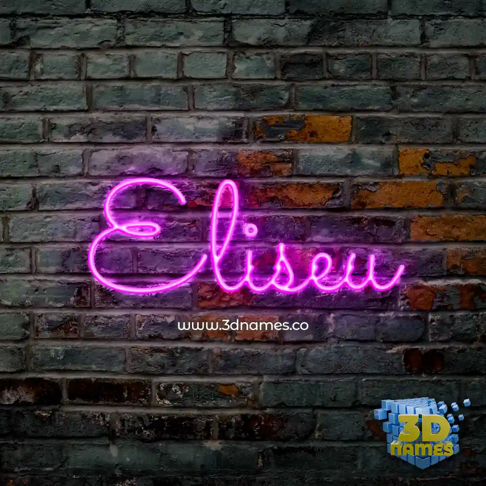 eliseu in Pink Neon style - 3D name wallpaper