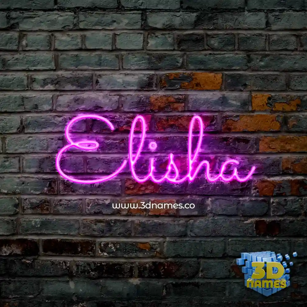 elisha in Pink Neon style - 3D name wallpaper