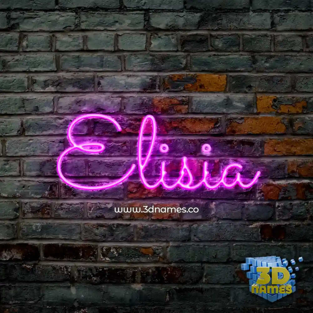 elisia in Pink Neon style - 3D name wallpaper