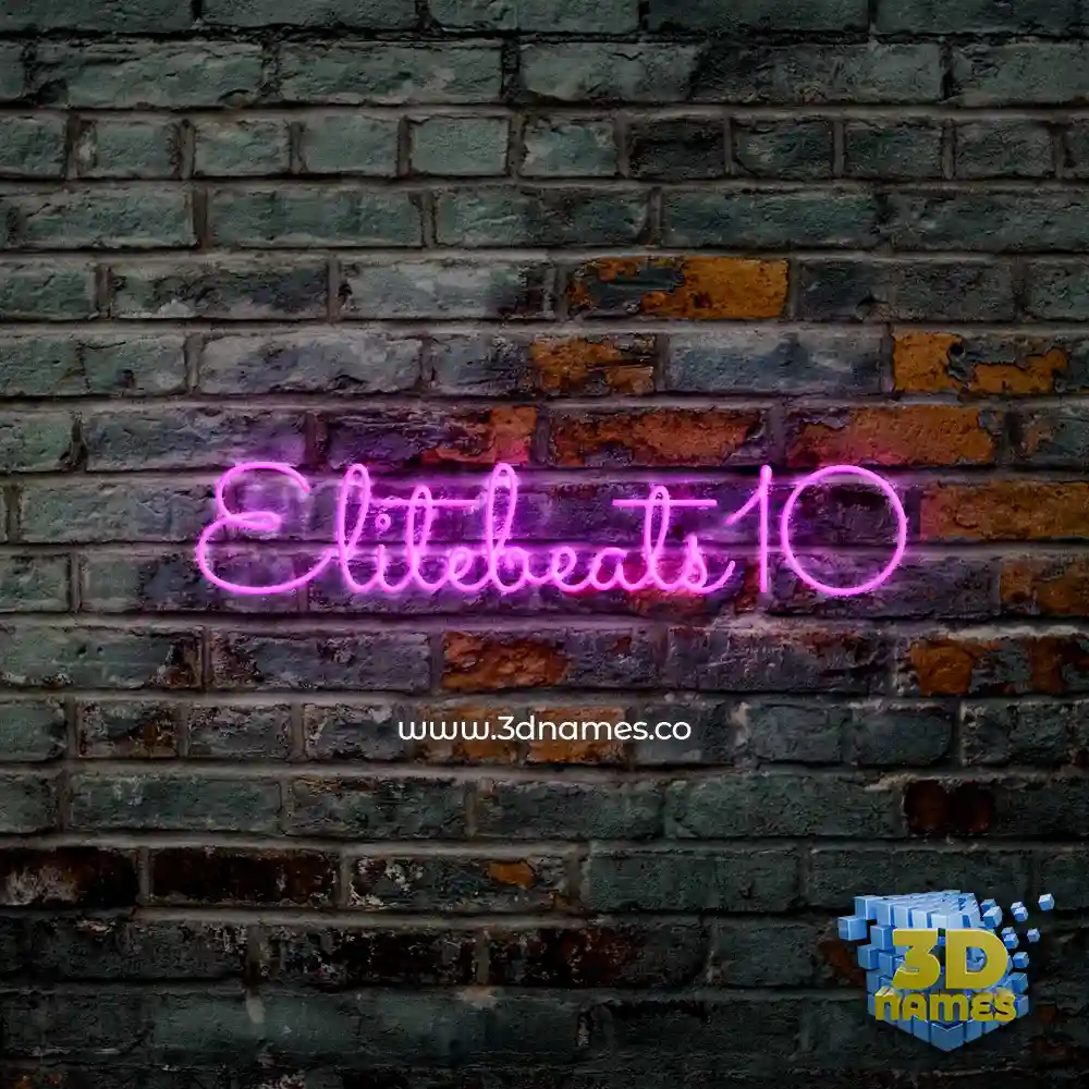 elitebeats10 in Pink Neon style - 3D name wallpaper