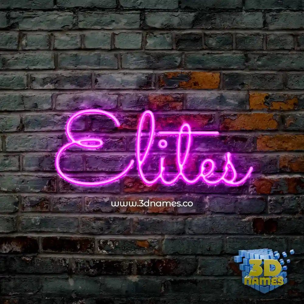 elites in Pink Neon style - 3D name wallpaper
