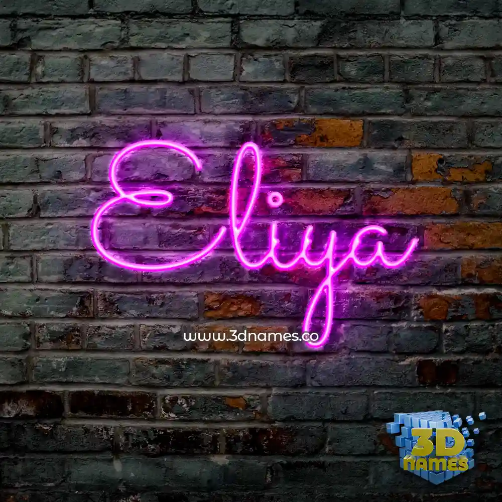 eliya in Pink Neon style - 3D name wallpaper