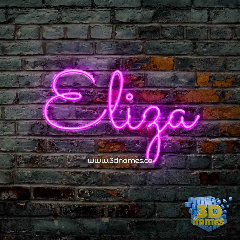 eliza in Pink Neon style - 3D name wallpaper