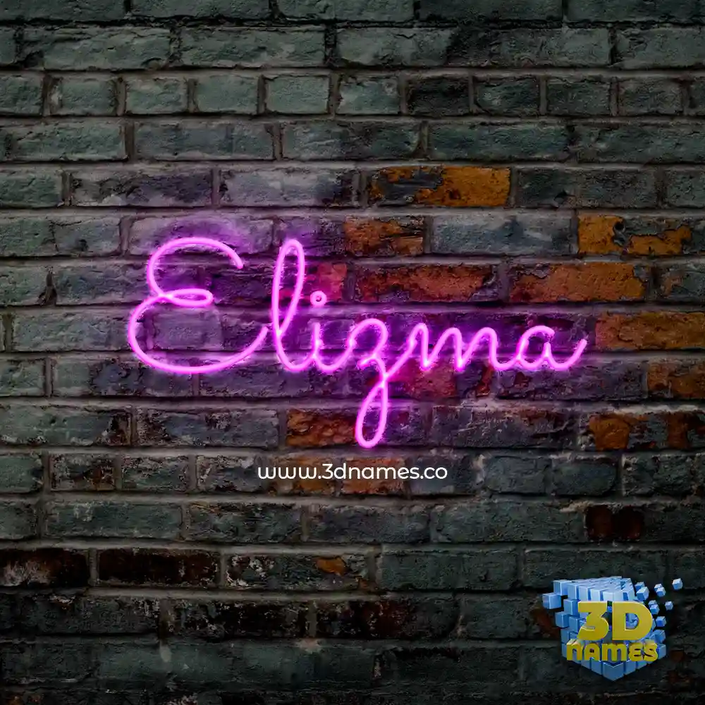 elizma in Pink Neon style - 3D name wallpaper