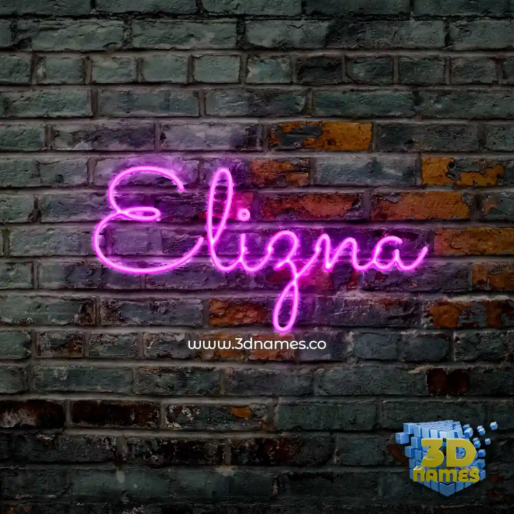 elizna in Pink Neon style - 3D name wallpaper