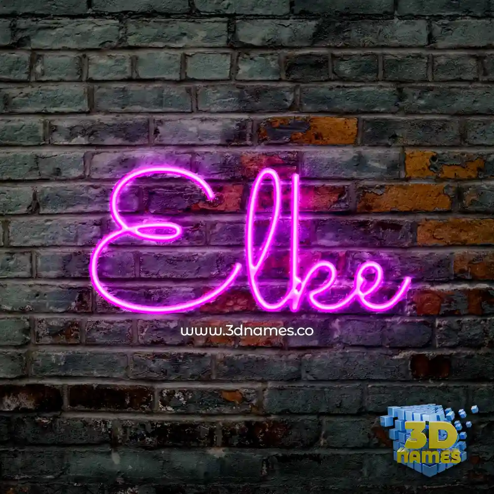 elke in Pink Neon style - 3D name wallpaper
