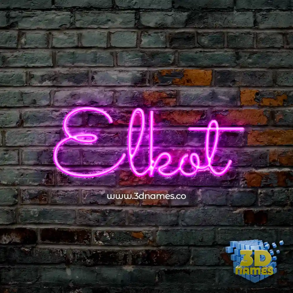 elkot in Pink Neon style - 3D name wallpaper
