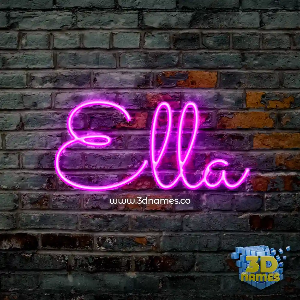 ella in Pink Neon style - 3D name wallpaper