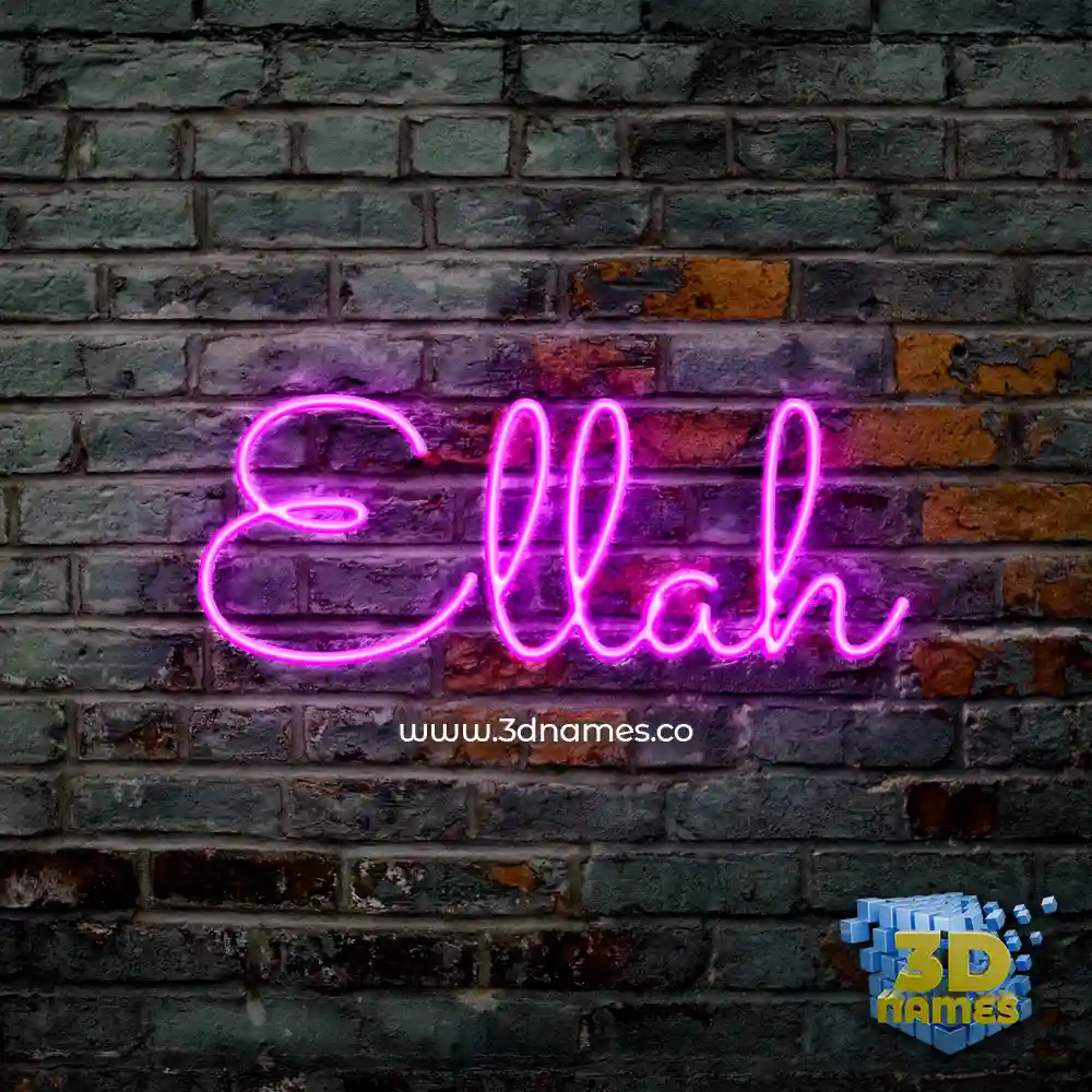 ellah in Pink Neon style - 3D name wallpaper