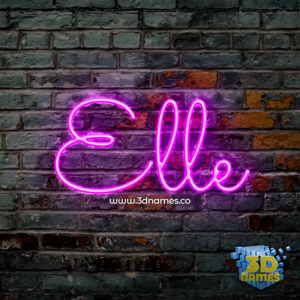 elle in Pink Neon style - 3D name wallpaper