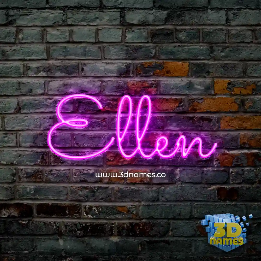 ellen in Pink Neon style - 3D name wallpaper